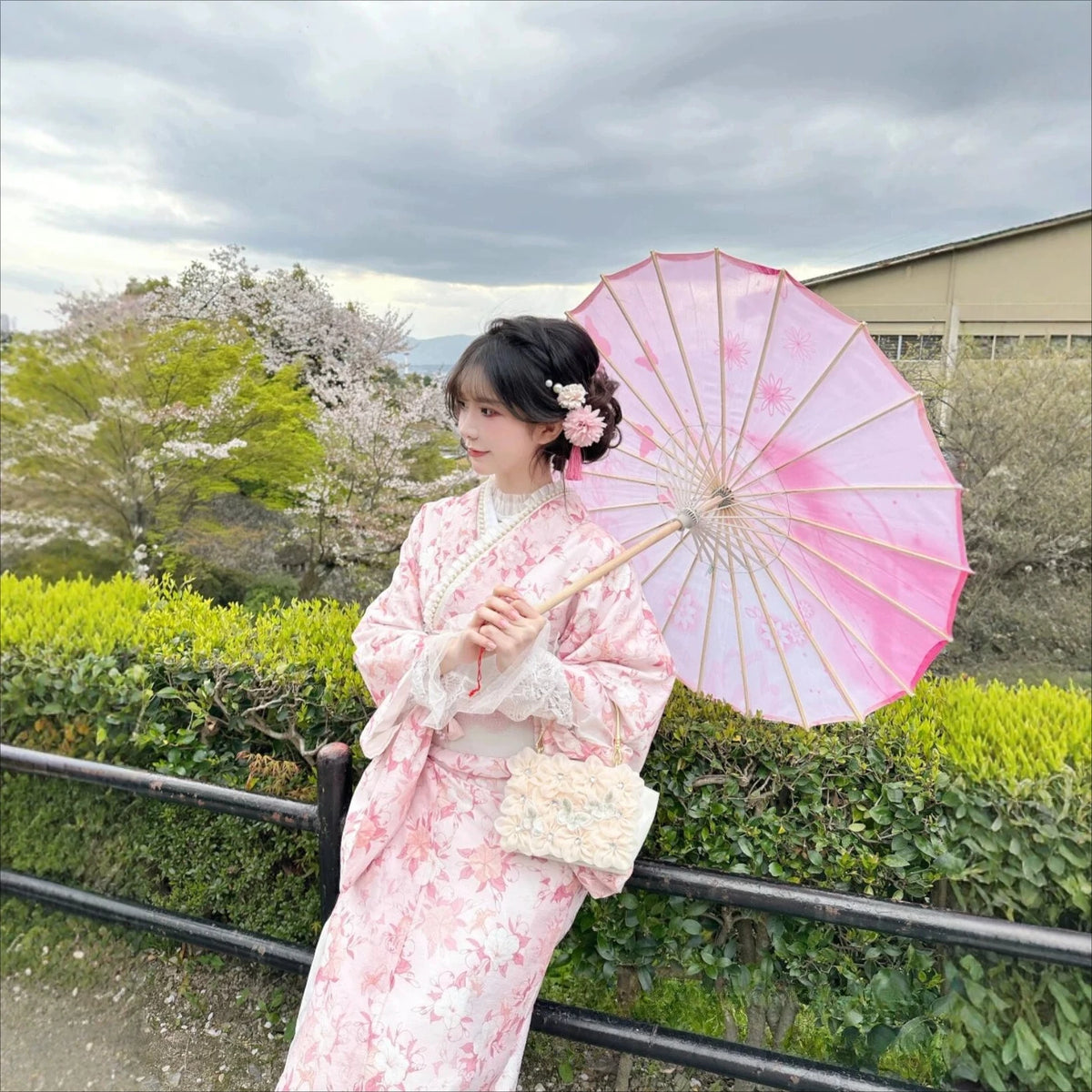 Women's Light Pink Japanese Historical Royal Kimono — photo 3