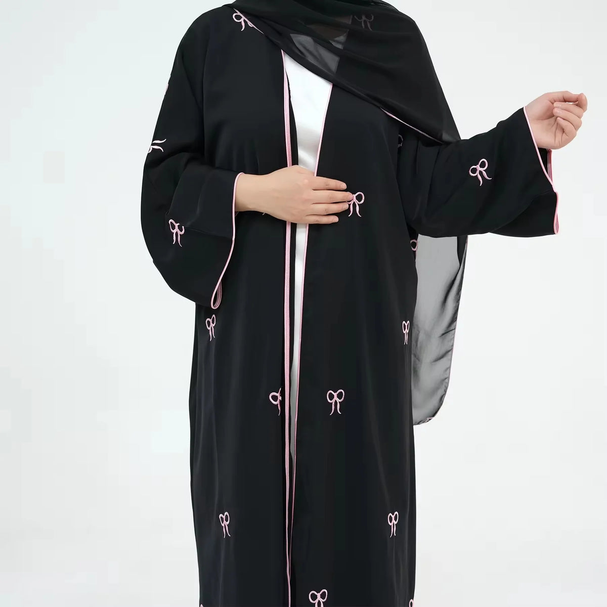 Embroidered Kimono Abaya