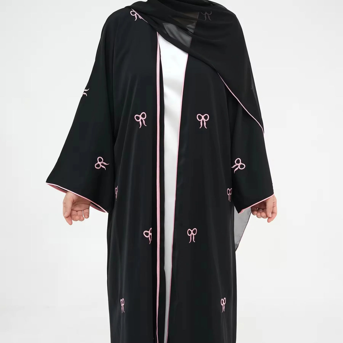 Embroidered Kimono Abaya