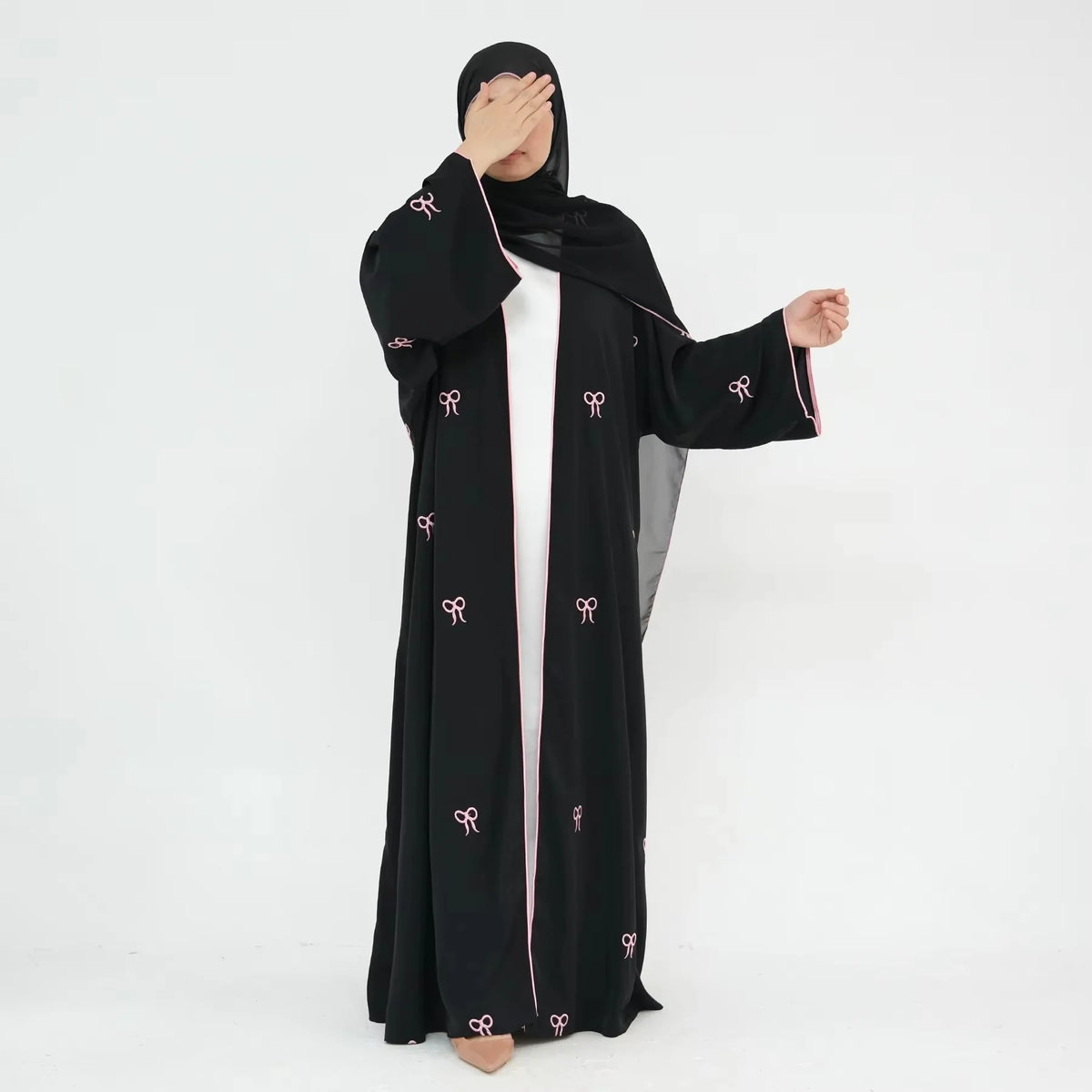 Embroidered Kimono Abaya