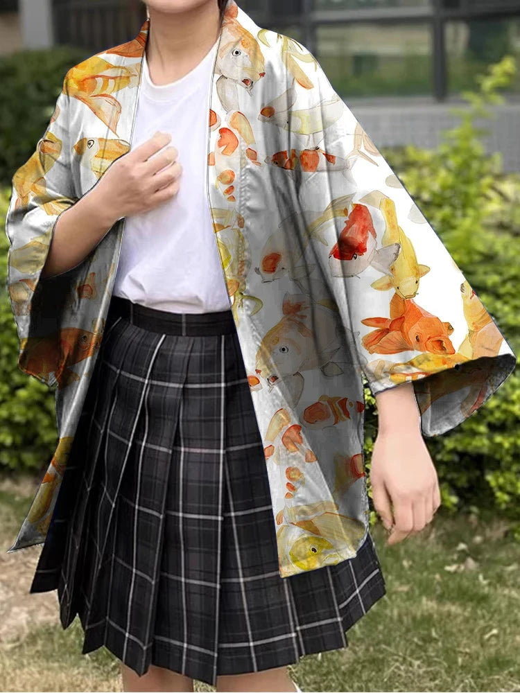 Kimono Cardigan Summer Fish