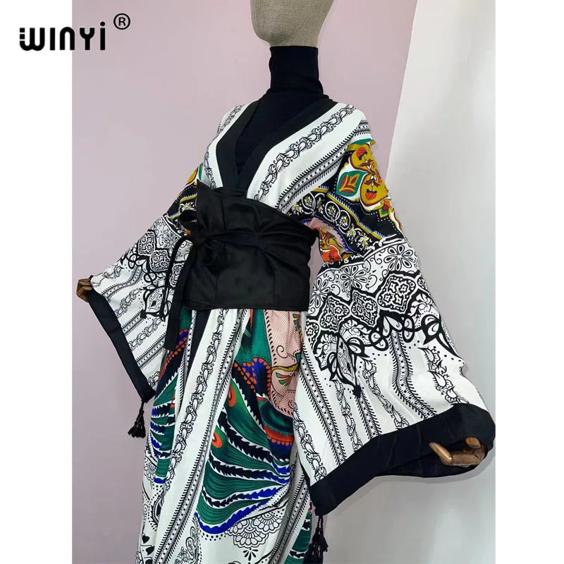 Kimono Sleeve Black Dress